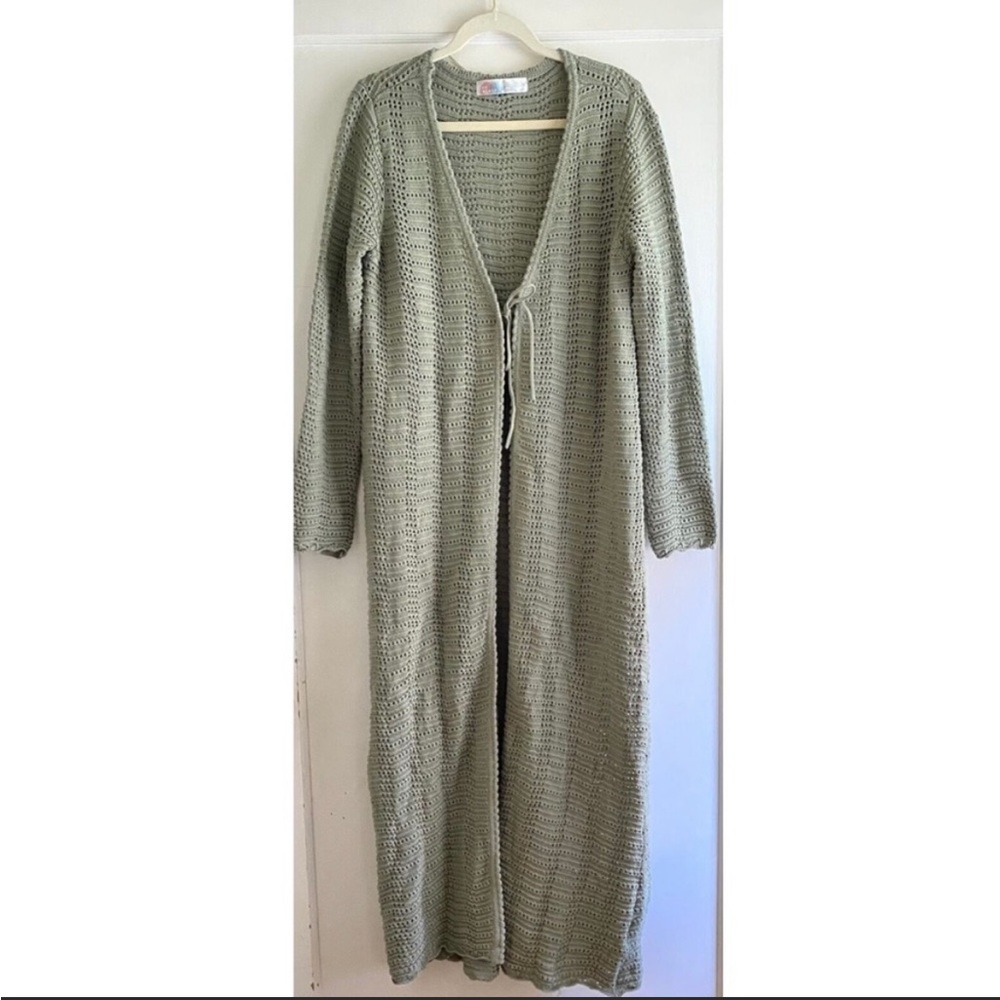 Free People Cotton Crochet Sweater Duster
